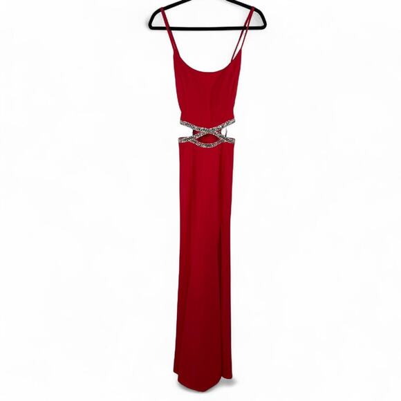 NWT Speechless Red Rhinestone Cutout Gown – Size XL 13 Formal Prom Dress Y2K - Picture 4 of 8